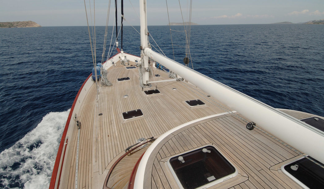 Sailboat with Teak Decking