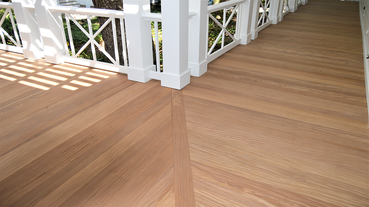Afrormosia porch floor