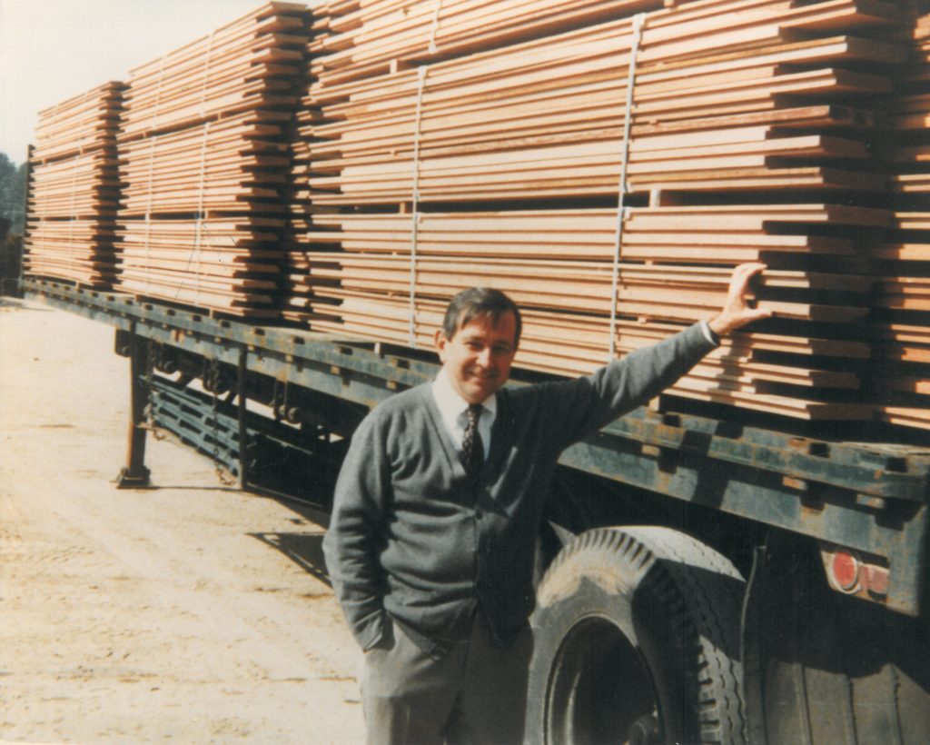 Hardwood Truck Flooring stacked on trailer