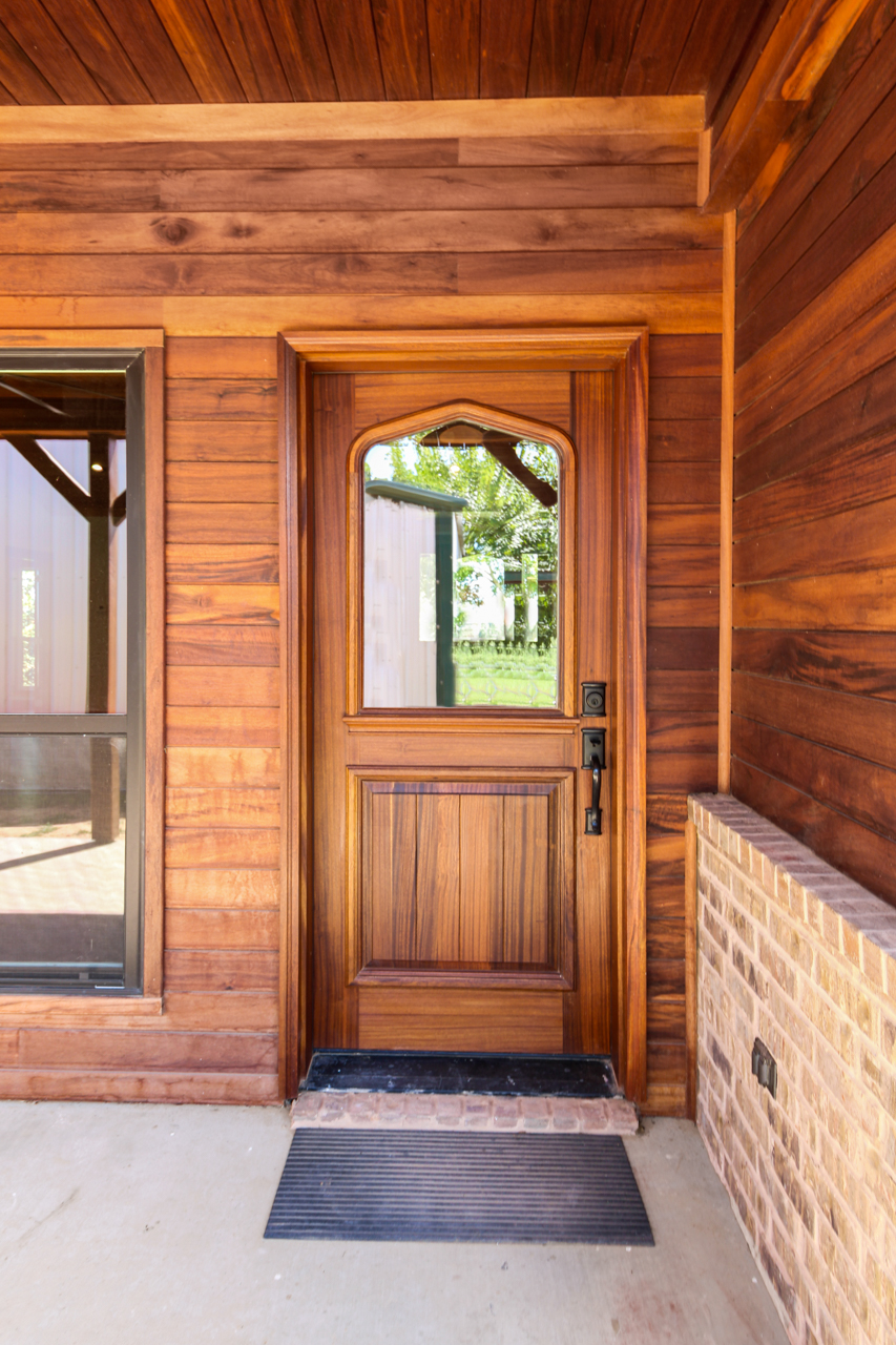 Sapele Custom Exterior Door / Tigerwood Exterior Siding OHC